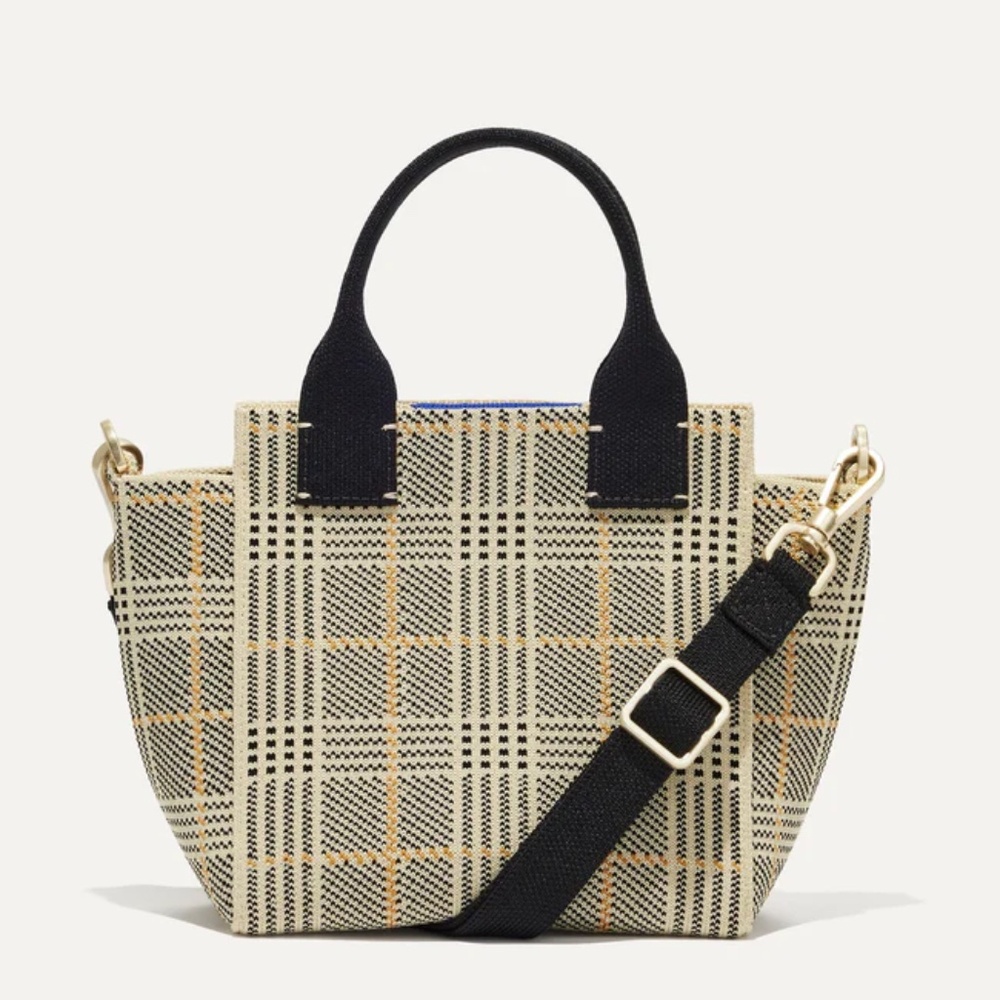 Rothy's Plaid mini Crossbody Bag - Black and Tan